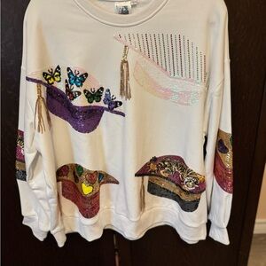 QUEEN OF SPARKLES Multicolor Sequin Sweatshirt